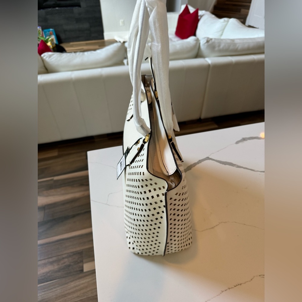 Lauren Ralph Lauren Lauderdale tanner tote medium vanilla - Picture 2 of 7